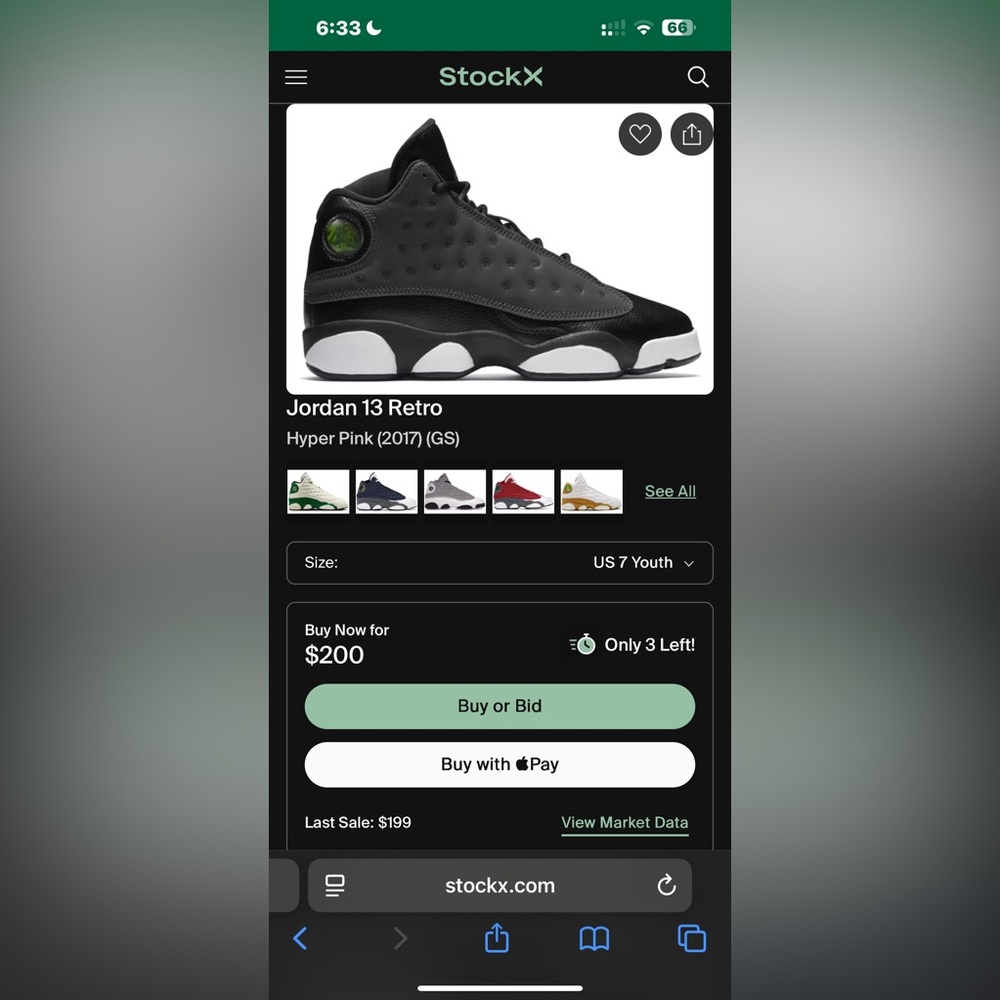 Black and Pink Jordan 13